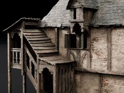 Medieval City Houses 3D model