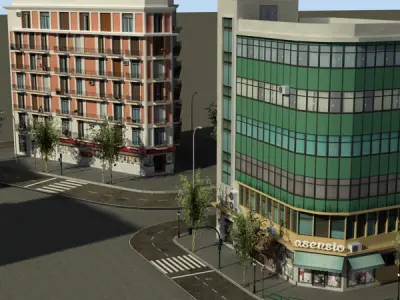 Building Collection 21-24 Low-poly 3D model