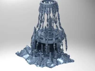 Mount Olympus flouting chains mountain rocks 3D model