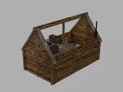 Rough Wood House in the Forest 3D model