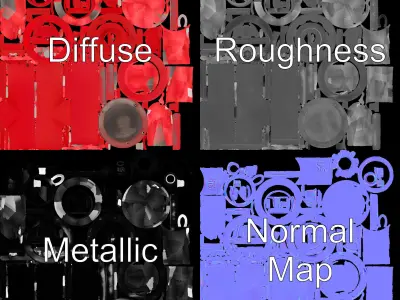 Fire Hydrant D Model Pack for Realistic Urban Scenes Low-poly 3D model