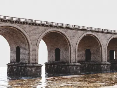 Vintage Bridge Low-poly 3D model