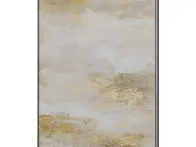 Set of 3 Abstract Paintings in Frames 3D model 129