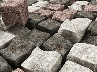 Paving granite chipped n1  3D model