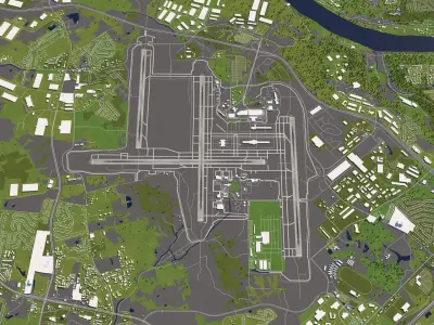 Cincinnati 50x50km 3D City Map 3D model