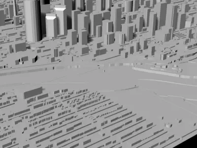 3D Calgary Map City Art 3D Landmark Calgary Skyline 3D Art 3D print model