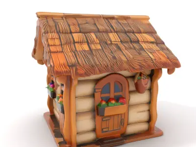 Charming Rustic Cottage model pack Low-poly 3D model