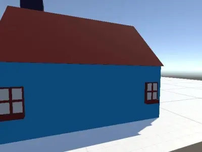 LowPolyHouse house with roof Low-poly 3D model