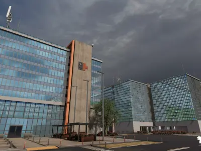 Modern Hospital Low-poly 3D model