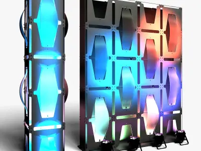 Stage Decor 32 Modular Wall Column 3D model
