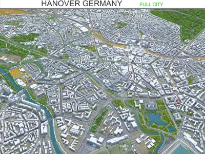 Hanover City Germany Low-poly 3D model
