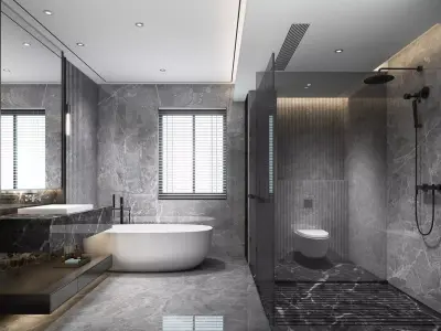 bathroom villa Modern Home decoration 3D model