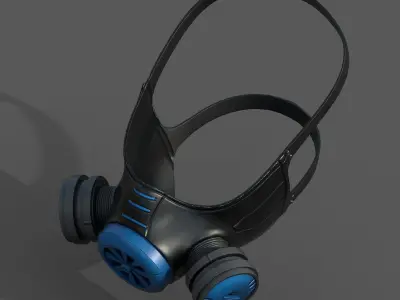 Gas mask helmet 3d model military combat fantasy  3D model