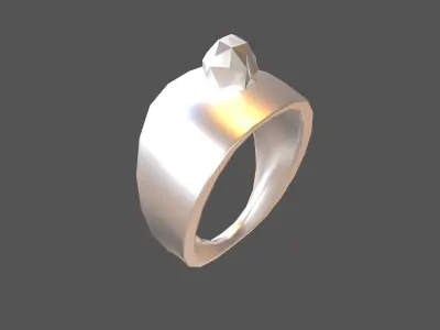Gem Simple Ring v1 002 Low-poly 3D model