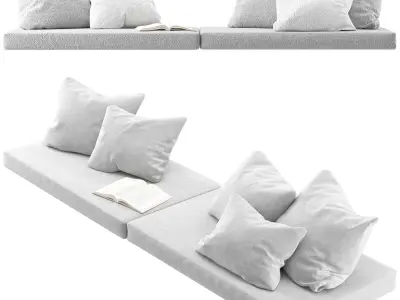 Window Seat Pillows set 01 3D model