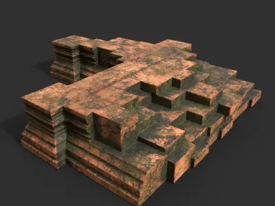Low poly Terracotta Construction Pack 190923 Low-poly 3D model