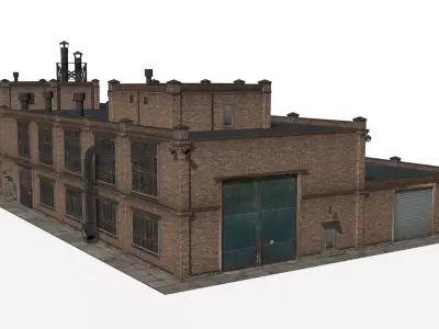 old industrial building Low-poly 3D model from CGTrader