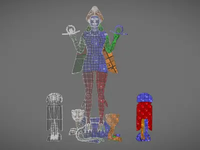 Ishtar Mesopotamian Goddess Ereshkigal Low-poly 3D model