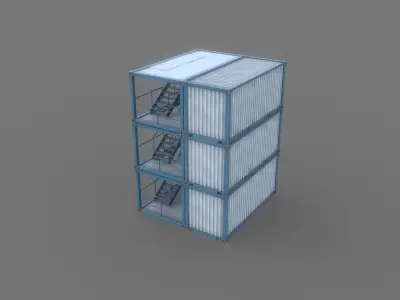 Construction Site Office Game Ready Low-poly 3D model