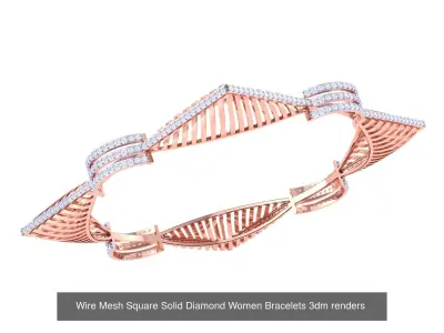 23 Mesh Wire Women Light wt Diamond Bracelet 3dm renders 3D Model Pack