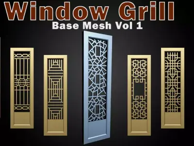 Window Grill Base Mesh Vol 1  Low-poly 3D model