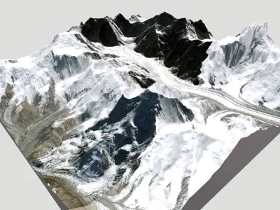 Mountain landscape Kazakhstan Shyny 5761m 3D model