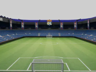 Olympique Lyon Football Stadium Low-poly 3D model