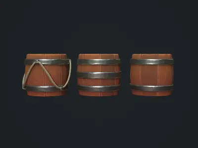 Barrel Stylzied Low-poly 3D model