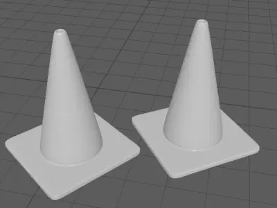 Road cone dirty and clean 3D model