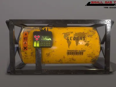 Sci fi small lowpoly gas tank Low-poly 3D model
