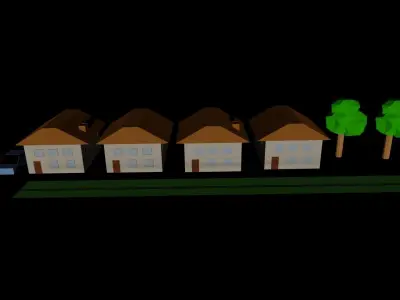 Low poly  Street Bundle with 5 models and 9 Alterations Low-poly 3D model