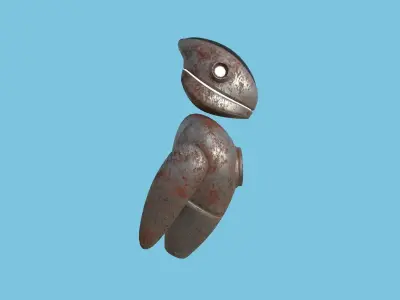 Flying Robot 05 Destroyed Rust - Character SciFi Design Low-poly 3D model