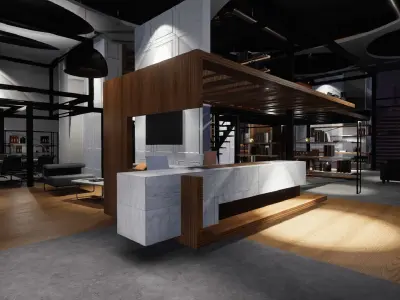 UE4 Office Low-poly 3D model