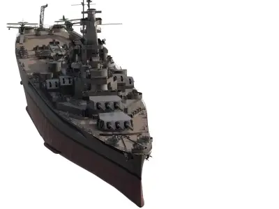 US NAVY BATTLESHIP SOUTH DAKOTA CLASS 3D model