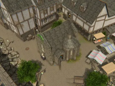 Medieval Church Game Ready Low-poly 3D model