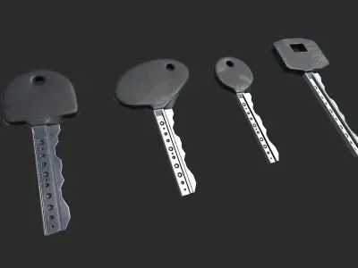 Lowpoly Keys Pack Low-poly 3D model