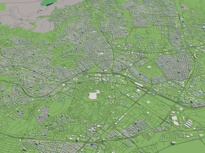Ankara Turkey 25x25km 3D City Map 3D model