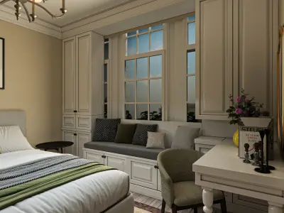 Indulge in Timeless Elegance with This 3D Bedroom Model 3D model