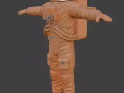 Orange Spacesuit Astronaut Suit 3D Model High Detail PBR 3D model