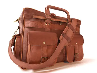 Sports leather bag 3D model