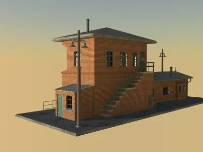 Railway signal box Wroclaw  3D model