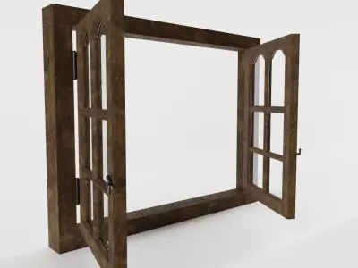 Antique Victorian Window Low-poly 3D model