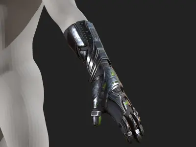Gloves Scifi military combat soldier armor  Low-poly 3D model