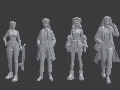 Street Style Girls Figure 3D print model