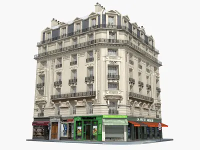 Paris Buildings Collection Low-poly 3D model