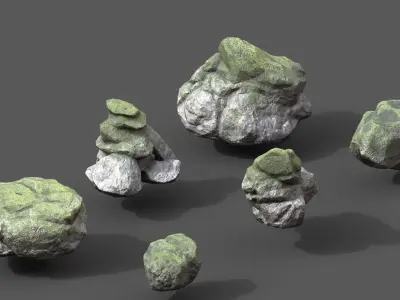 Rock Pack Low-poly 3D model
