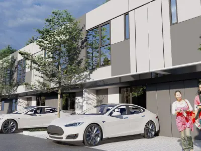 5x10 5m Modern 2 Storey House  SketchUp Model Only 3D model