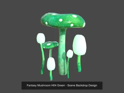 10 Fantasy Mushroom H Collection - Scene Backdrop Design 3D Model Pack