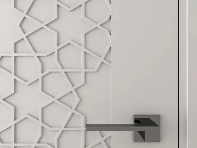 Interior door with Arabic carvings 3D model
