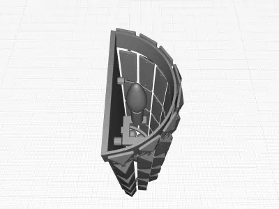 Isadora Light Chrome Flush Mounted Sconce 3D model